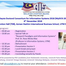 Malaysia Doctoral Consortium for Information Systems 2018 (MyDCIS 2018)